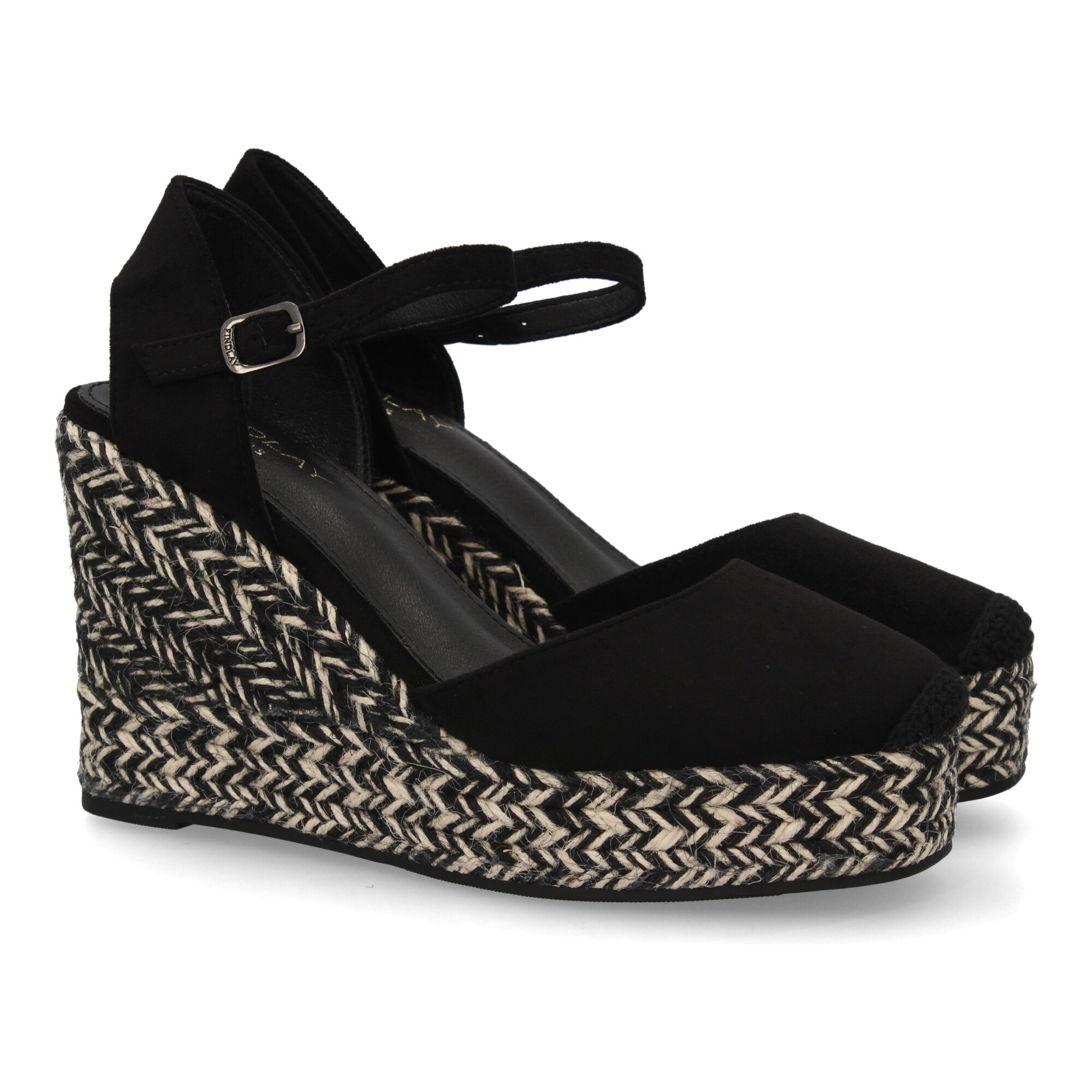 Alpargata de cuña con trenzado bicolor