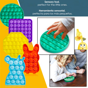 Pop Bubble giocattolo sensoriale destressante, bolle di silicone da spremere e premere. Design ottagonale.