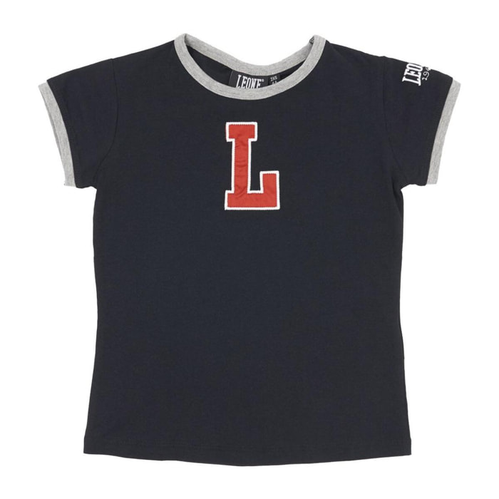 T-shirt da bambina maniche corte e "L" College