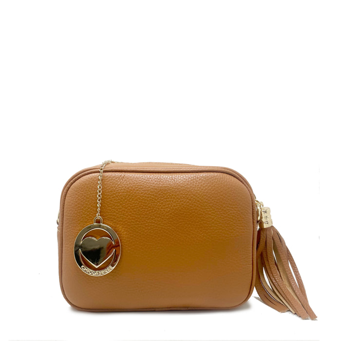 Chicca Borse - Tracollina Clutch Donna in Vera Pelle - Colore Cuoio