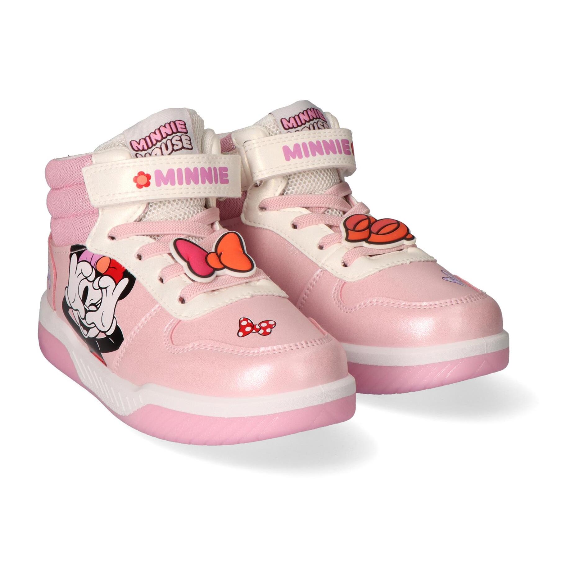 Zapatilla deportiva infantil suela ligera con luces "Minnie"