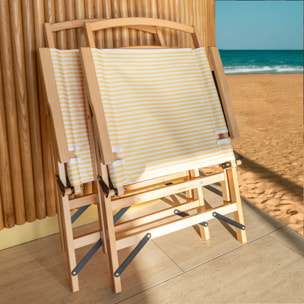 Chaise de plage en toile jaune à rayures PLAYA