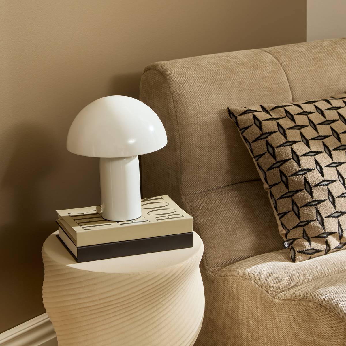 Lampe champignon secteur Lito blanc H24,5cm