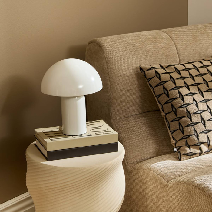 Lampe champignon secteur Lito blanc H24,5cm
