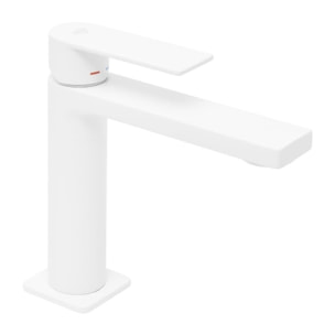 set mitigeur lavabo à levier sans vidage + mitigeur cuisine bec flexible, aérateur Neoperl®, blanc (SATBSD271B)