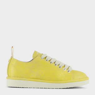 ZAPATO CON CORDONES MUJER P01 DE ANTE RAYADO AMARILLO