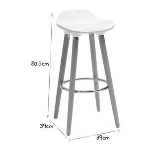 Tabourets de bar scandinaves blancs H74 cm (lot de 2) GILDA