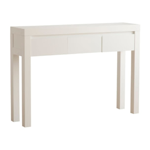 Meuble d'entrée Liland -bois massif et panneau de mdf-couleur laqué blanc mat 120 x 85 x 30 cm