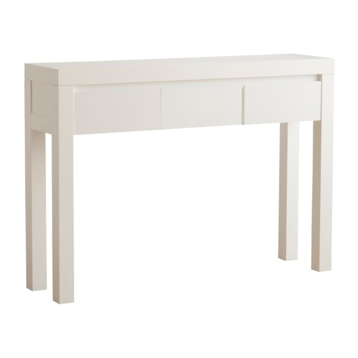 Meuble d'entrée Liland -bois massif et panneau de mdf-couleur laqué blanc mat 120 x 85 x 30 cm