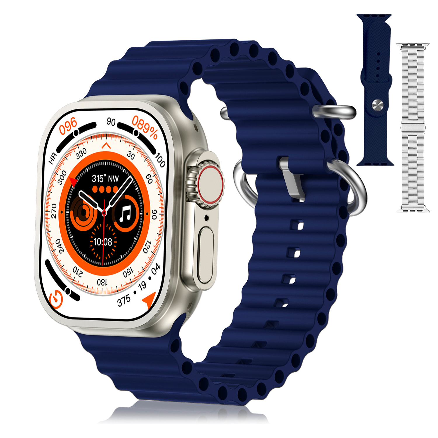 DAM Smartwatch Z87 Ultra triple pulsera. Funciones outdoor, llamadas BT, notificaciones push. Decenas de modos deportivos. 4,4x1,3x4,9 Cm. Color: Azul Oscuro