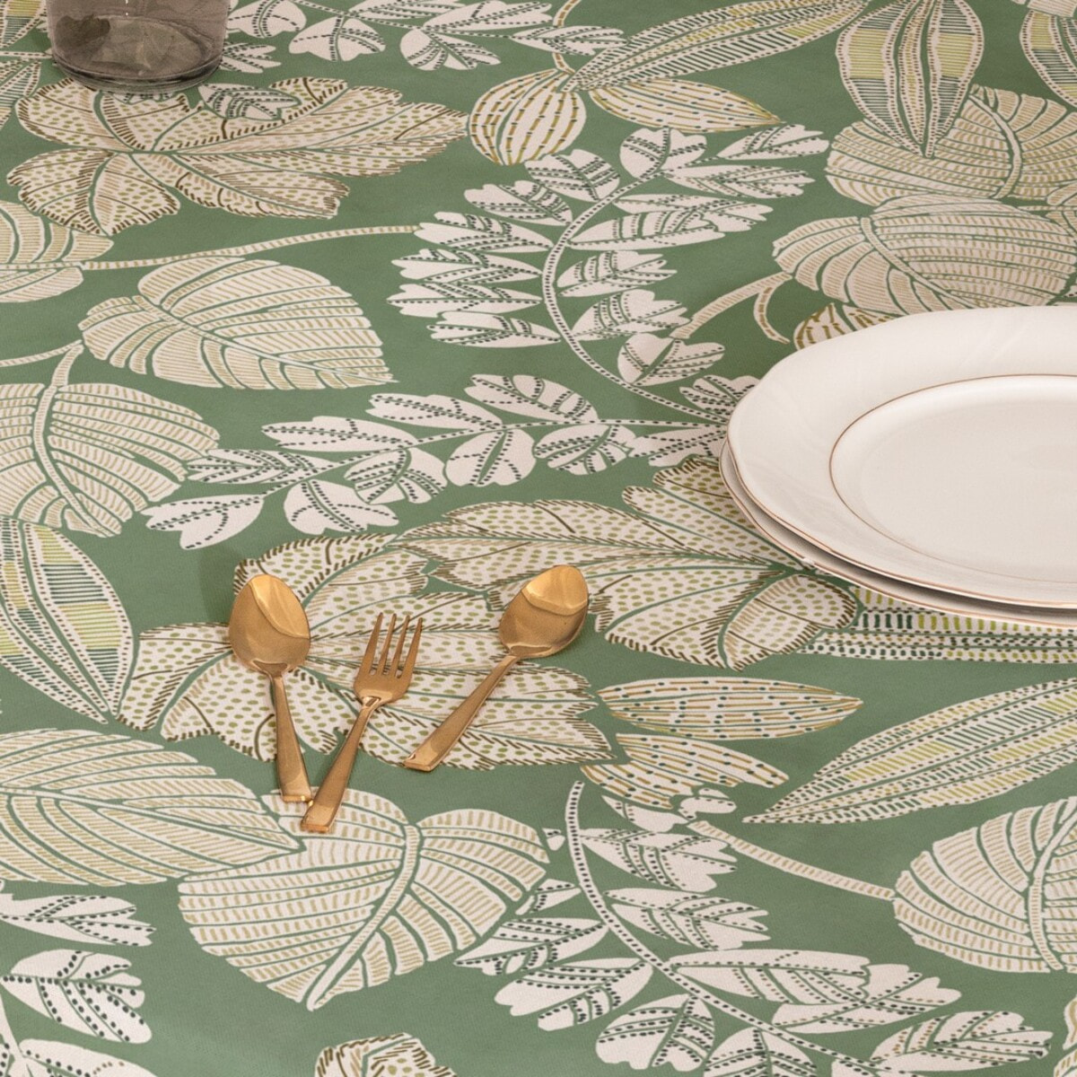 Nappe imprimée anti-tâches MALENA VERDE