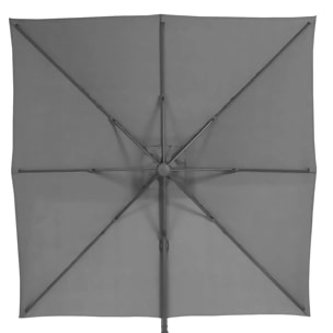 Parasol déporté carré inclinable Éléa Ardoise & Graphite