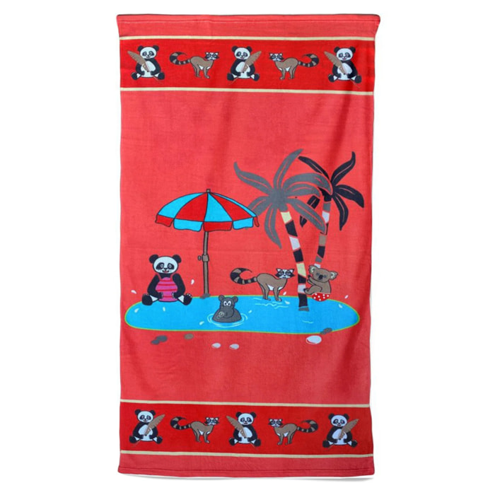 Serviette de plage microfibre Baignade 70x140 250 g/m²