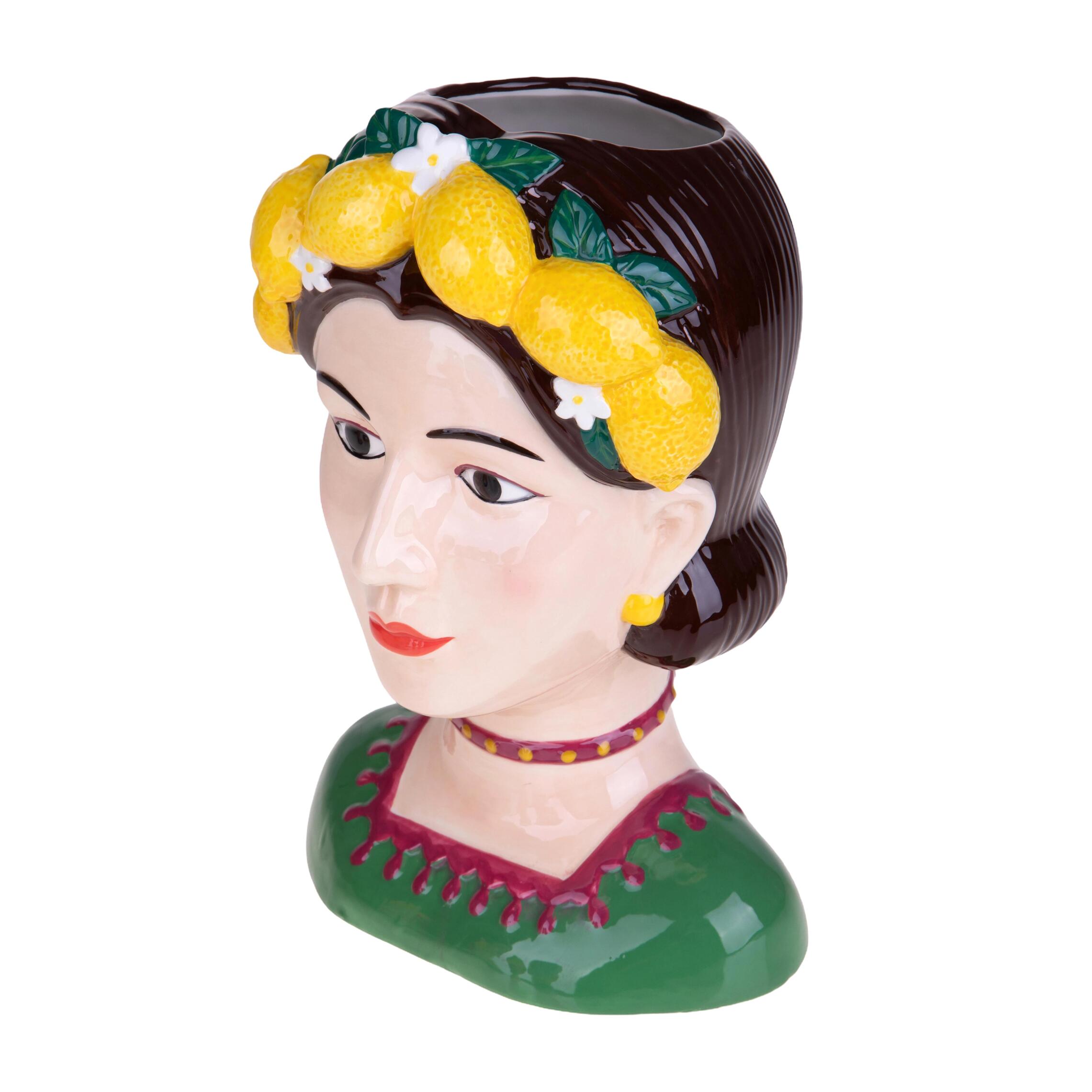 Vaso Donna - Pezzi 1 - Colore: Giallo/Crema - 21xH30,2x18,3cm - Bianchi Dino -
