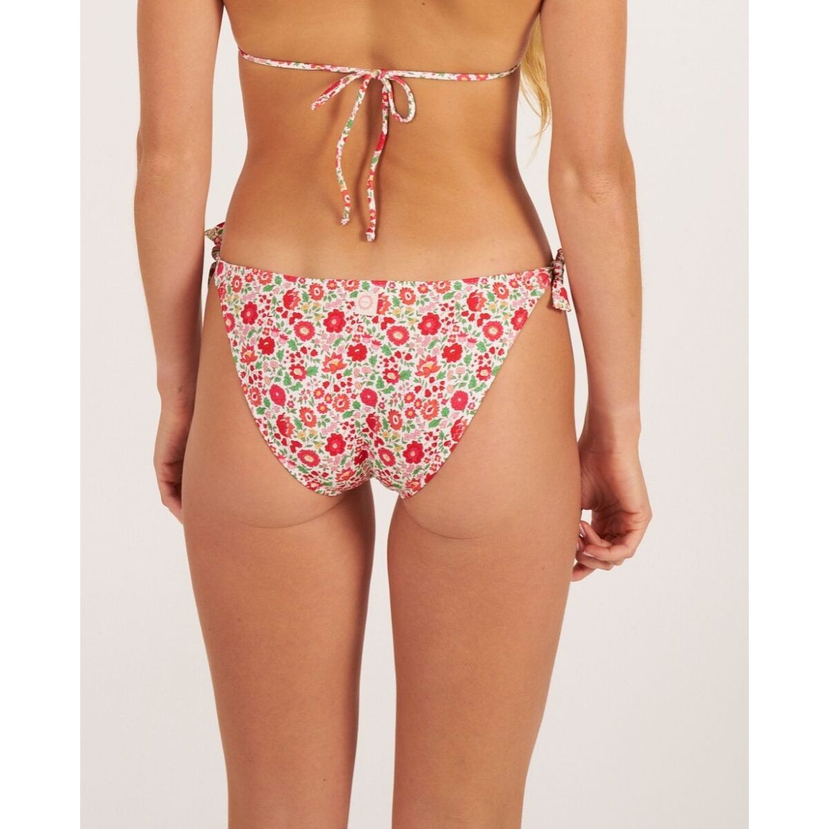 Braga de bikini clásica con lazos y estampado de flores