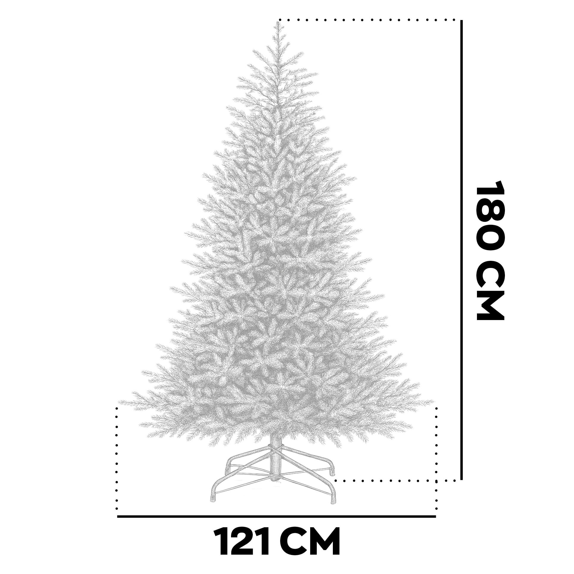 Amstel - Albero di Natale Tradizionale in PE e PVC Ø121x180H, 1070 Punte