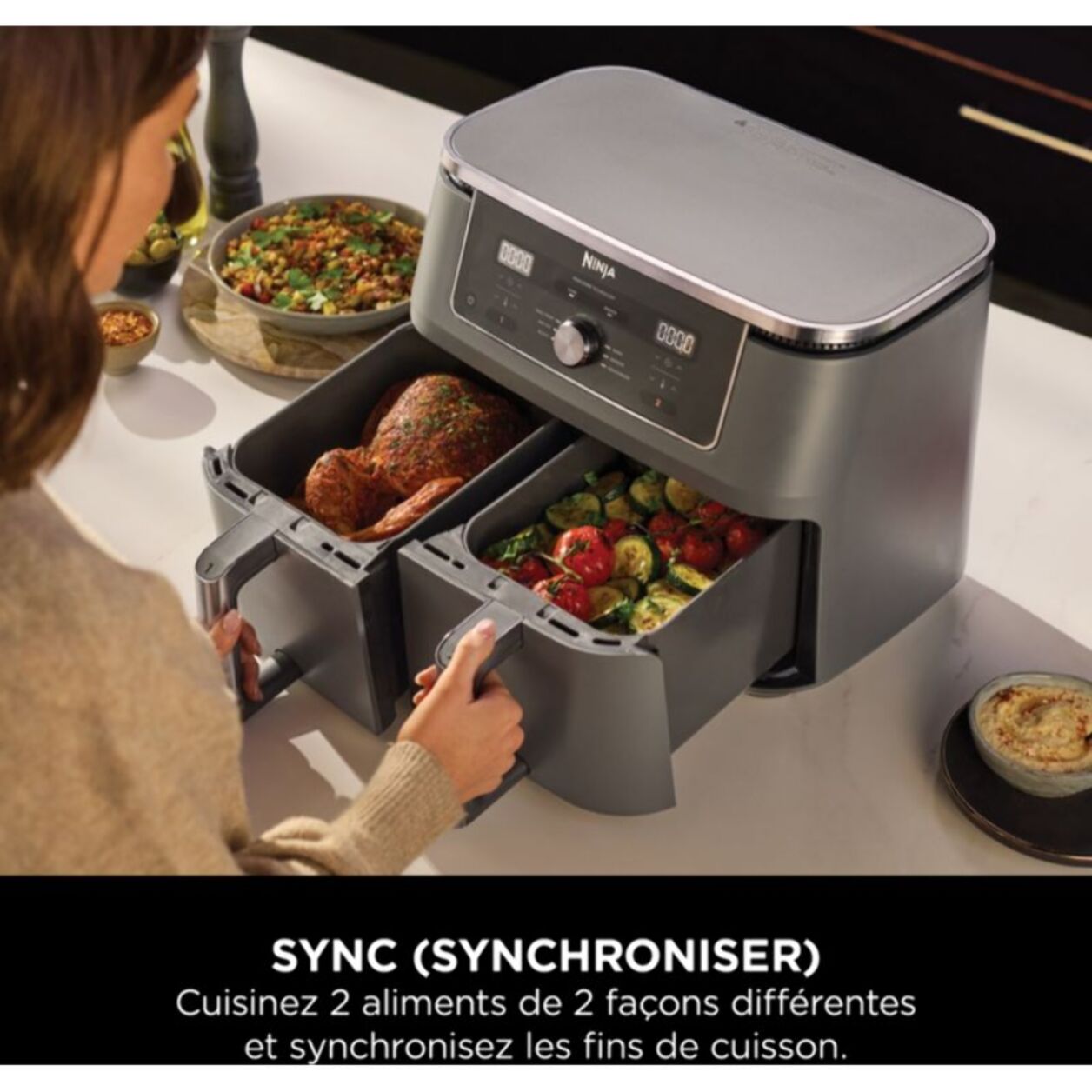 Friteuse sans huile NINJA Foodi Airfryer Dual Zone DZ400EU
