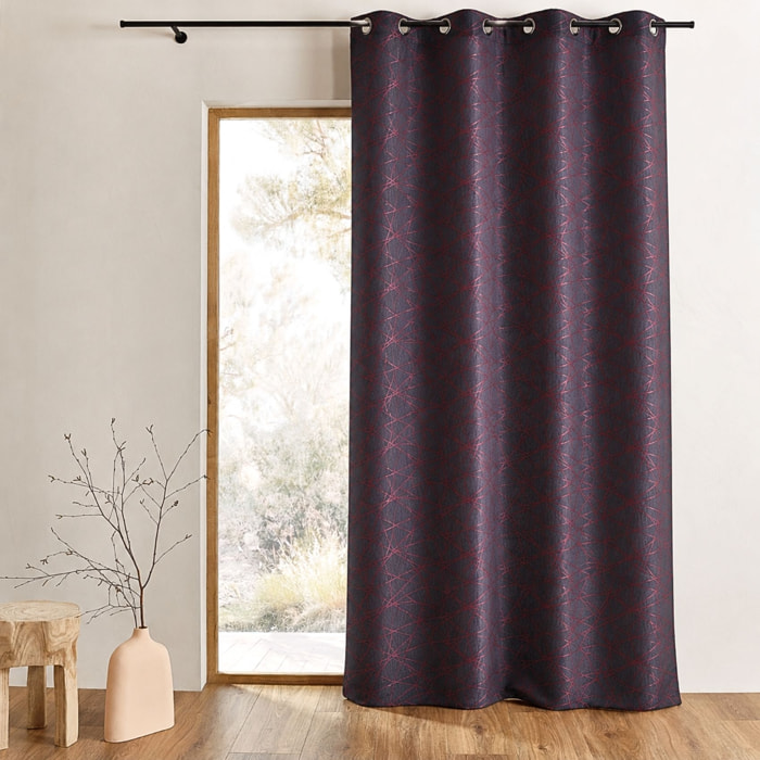 Rideau en Jacquard à Imprimés Design - Bordeaux