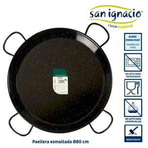 Paellera esmaltada 80 cm 40 raciones colección la dehesa