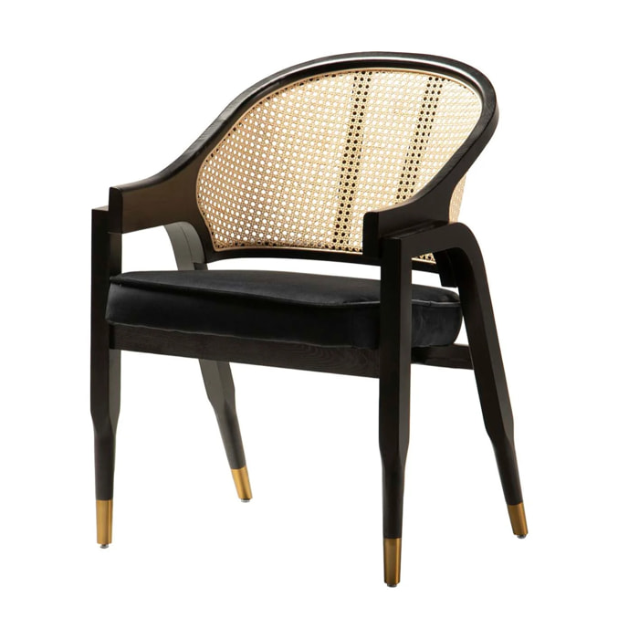 Butaca Rattan Madera Negro Taizu 62x62x87 Cm