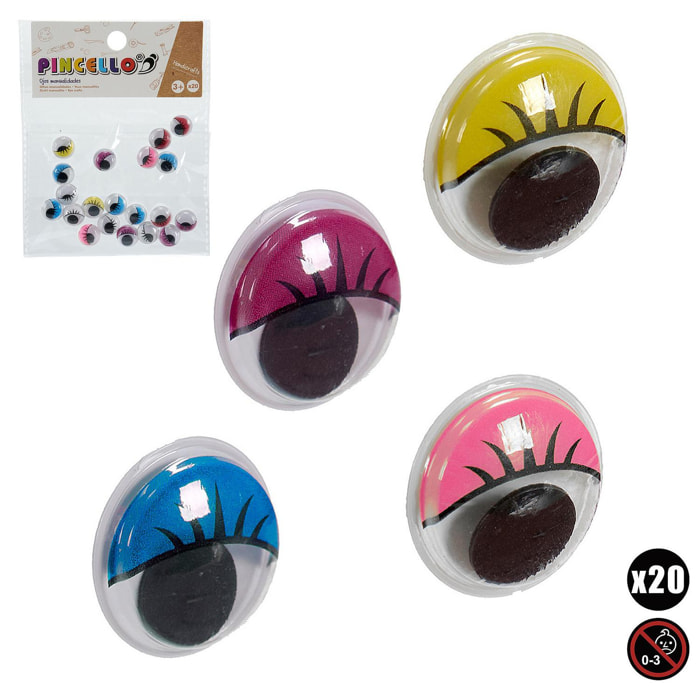 Set de 20 ojos para manualidades.