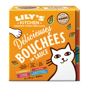 Lot de 48x85g - Lily's Kitchen Chat Délicieuses bouchées en sauce Multipac