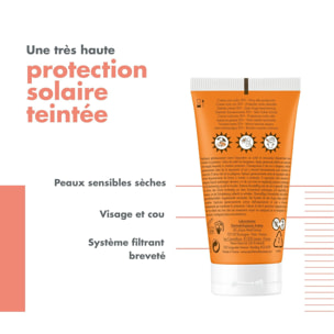 Crème Teintée SPF 50+ - Protection Solaire Teintée Unifiant Peaux Sensibles Sèches 50 ml