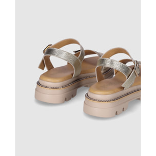 Sandalias de Piel - Platino - Tacón: 3 cm