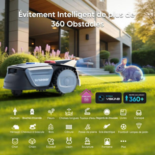 Robot tondeuse SUNSEEKER V1 sans fil périphérique, 300m² de superficie, garage, idéal petit jardin