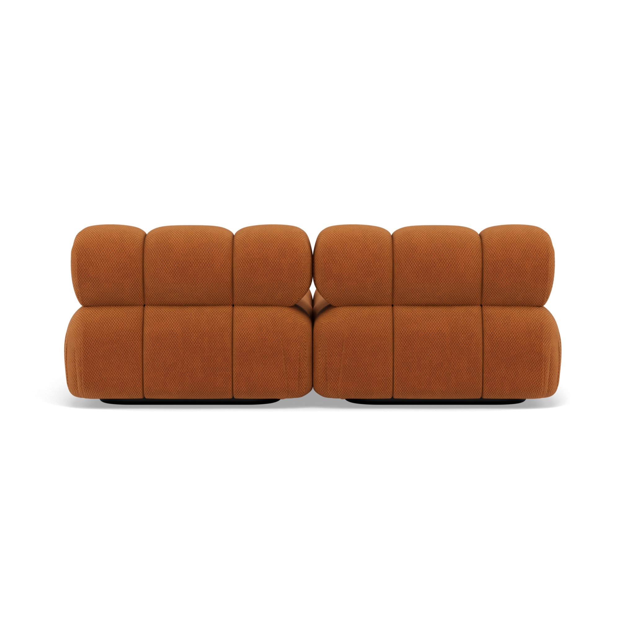 Ruby - canapé droit 4 places avec double méridienne - assise profonde - en velours texturé - Terracotta