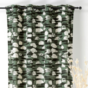 Rideau à Oeillets Paysage Abstrait - Vert