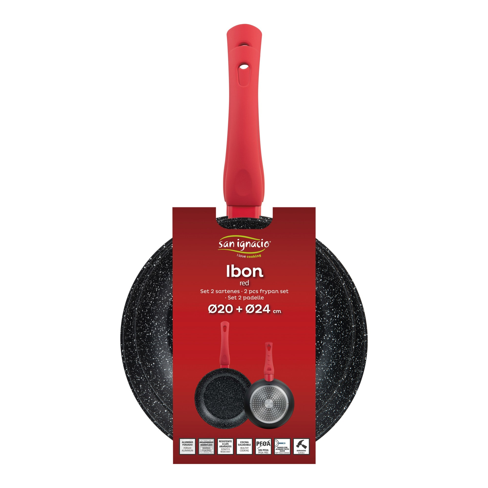 Juego de 2 sartenes ø20ø24cm en aluminio forjado ibon red san ignacio