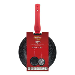 Juego de 2 sartenes ø20ø24cm en aluminio forjado ibon red san ignacio