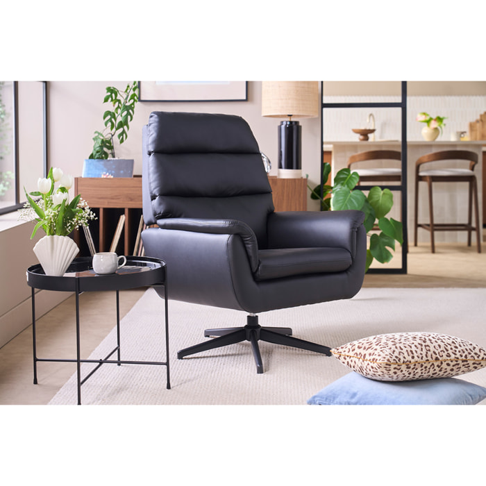 Fauteuil pivotant noir JONAH