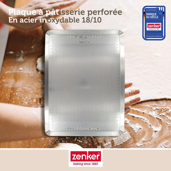 Plaque à pâtisserie perforée 40 x 30 cm en acier inoxydable Zenker Special Cooking
