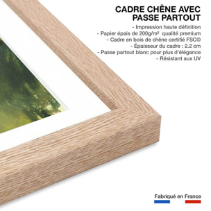 Affiche paysage marais neerlandais Affiche + cadre en bois - Chêne