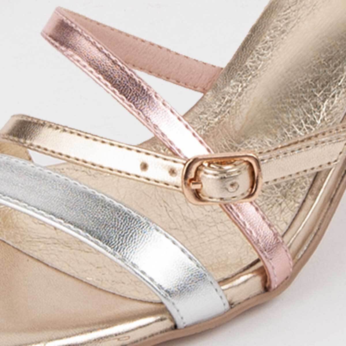 Sandalia De Tacón - Dorado - Altura: 6 Cm