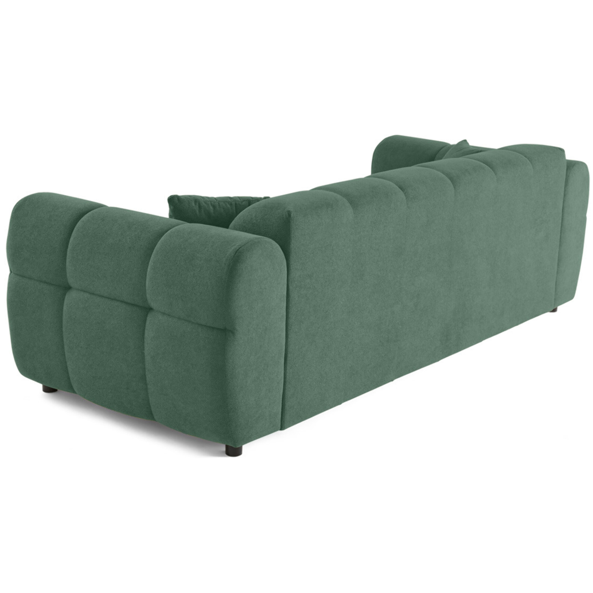 Ray - canapé droit 3 places en tissu texturé - Vert sauge