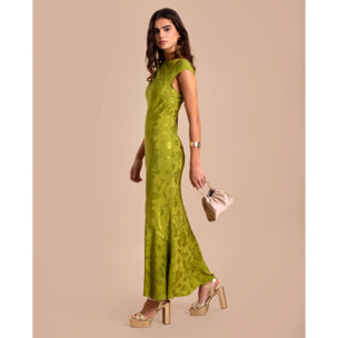 Vestido midi jacquard sin mangas