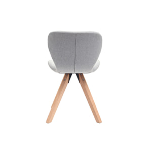 Chaise scandinave en tissu gris clair et bois clair ANYA
