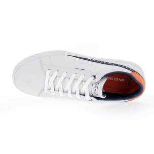 Armata di Mare Scarpe Uomo Court Sneakers Casual con Soletta Rimovibile in Memory Foam AMU S24M531 Off White Orange