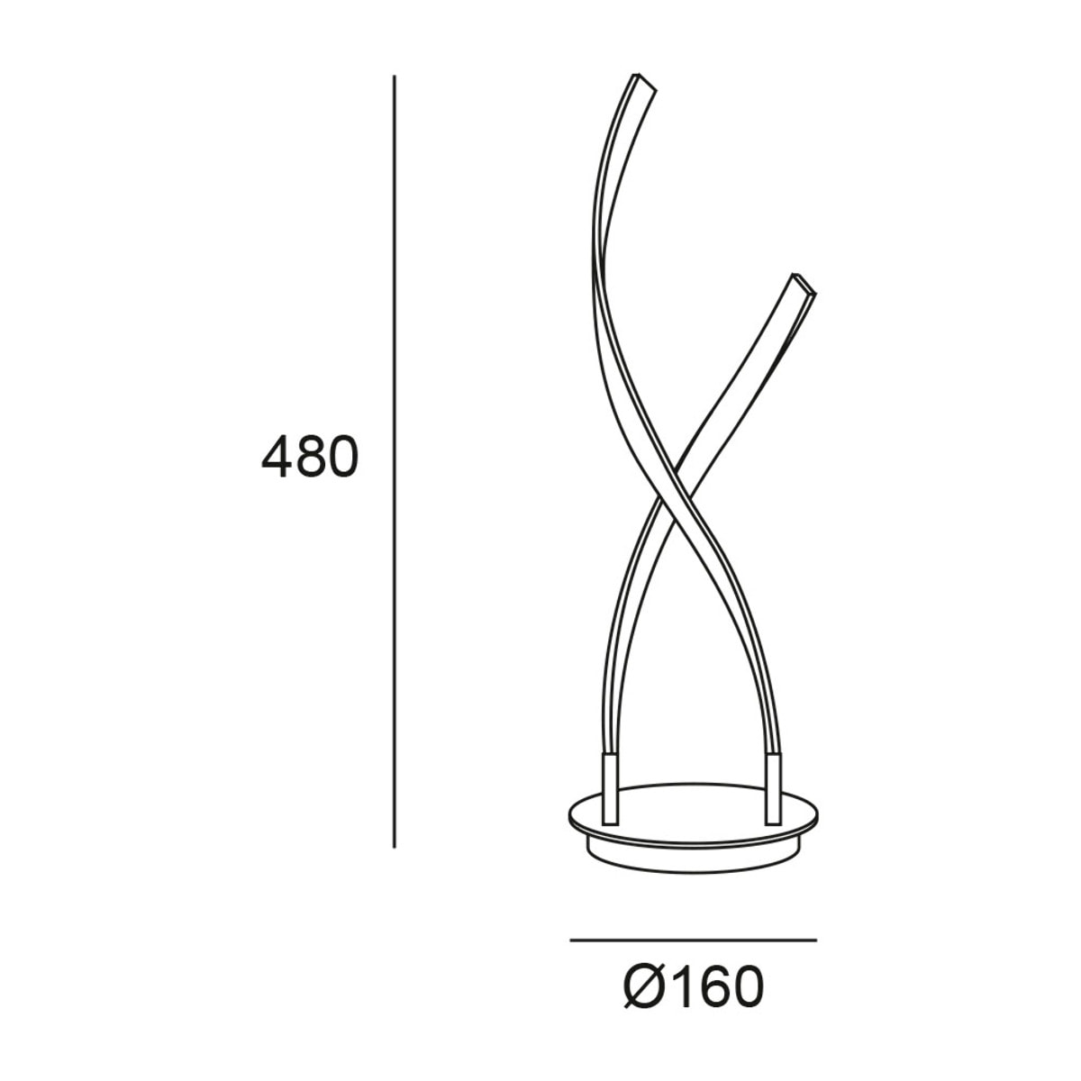 Forlight Sobremesa Cross LED 9W Blanco Neutro - 4000K Níquel Satinado para Interior de Mesa en Oficina, Sala de Estar, Dormitorio