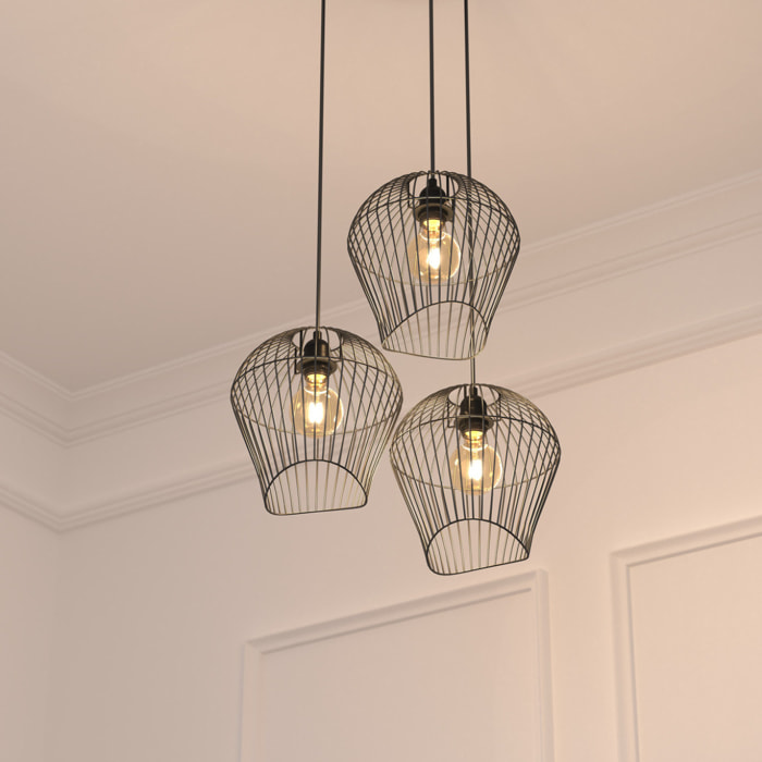 Suspension "Jena" métal noir D26cm