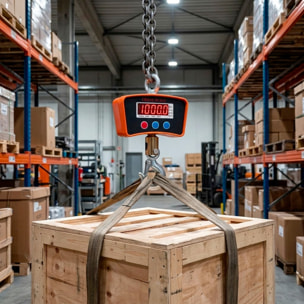 Bilancia Dinamometro da Gru 1000 kg Laredo Con Gancio Industriale In Acciaio Inox Digitale LED a Sospensione Bilancia Industriale Professionale