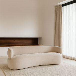 Canapé en velours texturé beige 2 places GLOVE