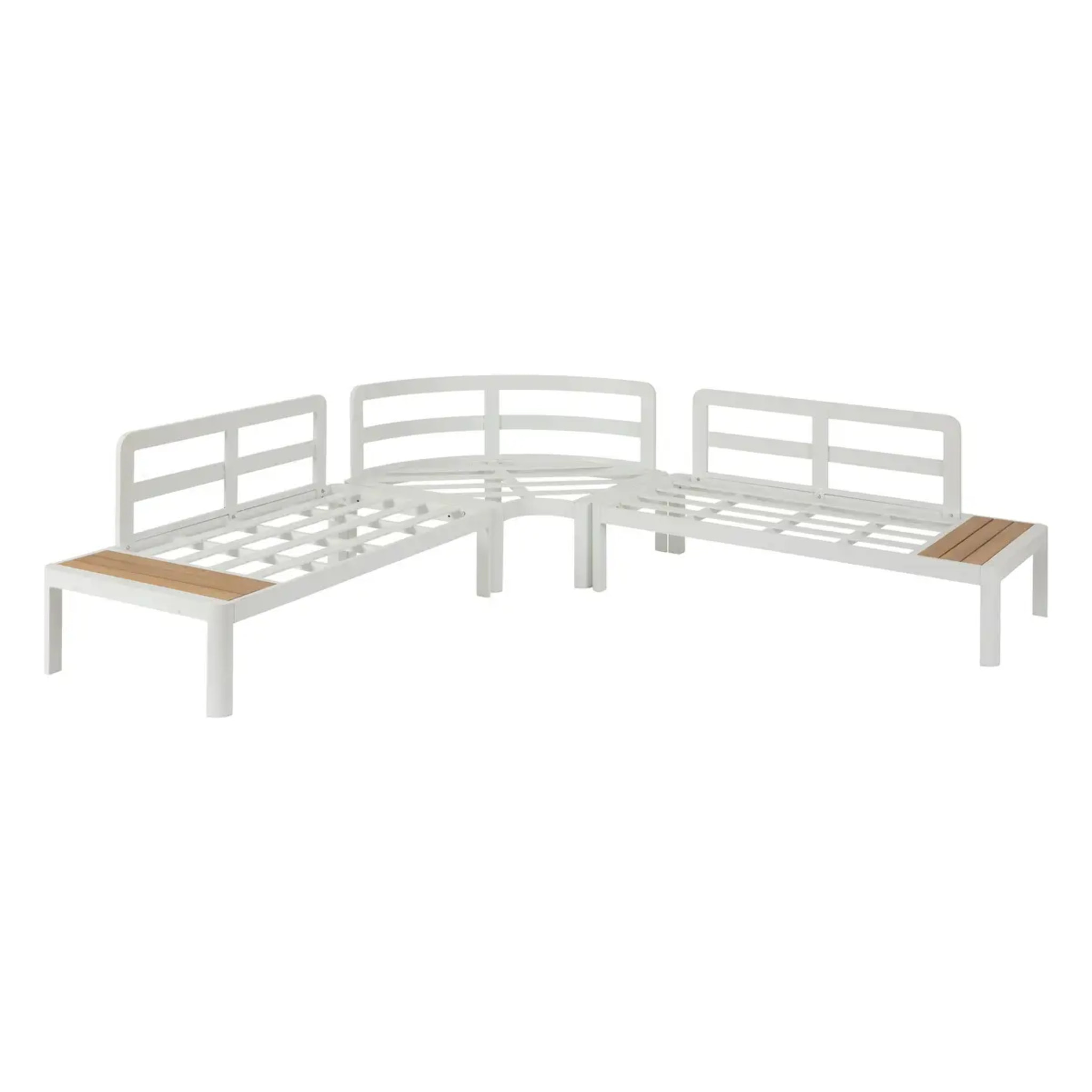 Salon d'angle de jardin "Paradize" 6 places blanc