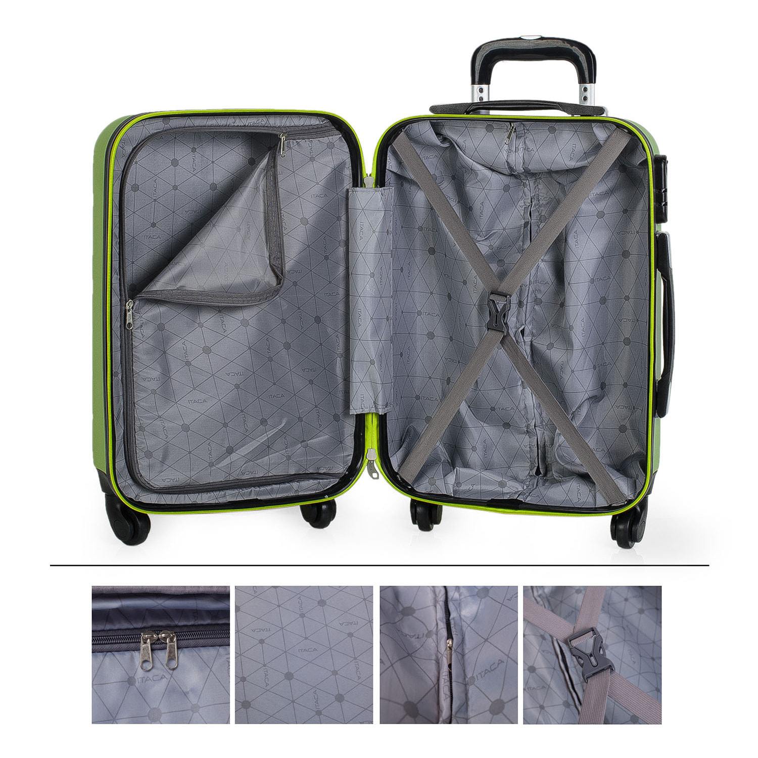 Juego De Maletas Rígidas Abs Itaca Simoa Pistacho