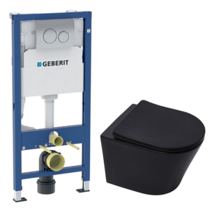 Duofix pack WC bâti-support + WC suspendu sans bride Swiss Aqua Technologies avec abattant SoftClose + plaque (GEBSTINBMR01-FR)