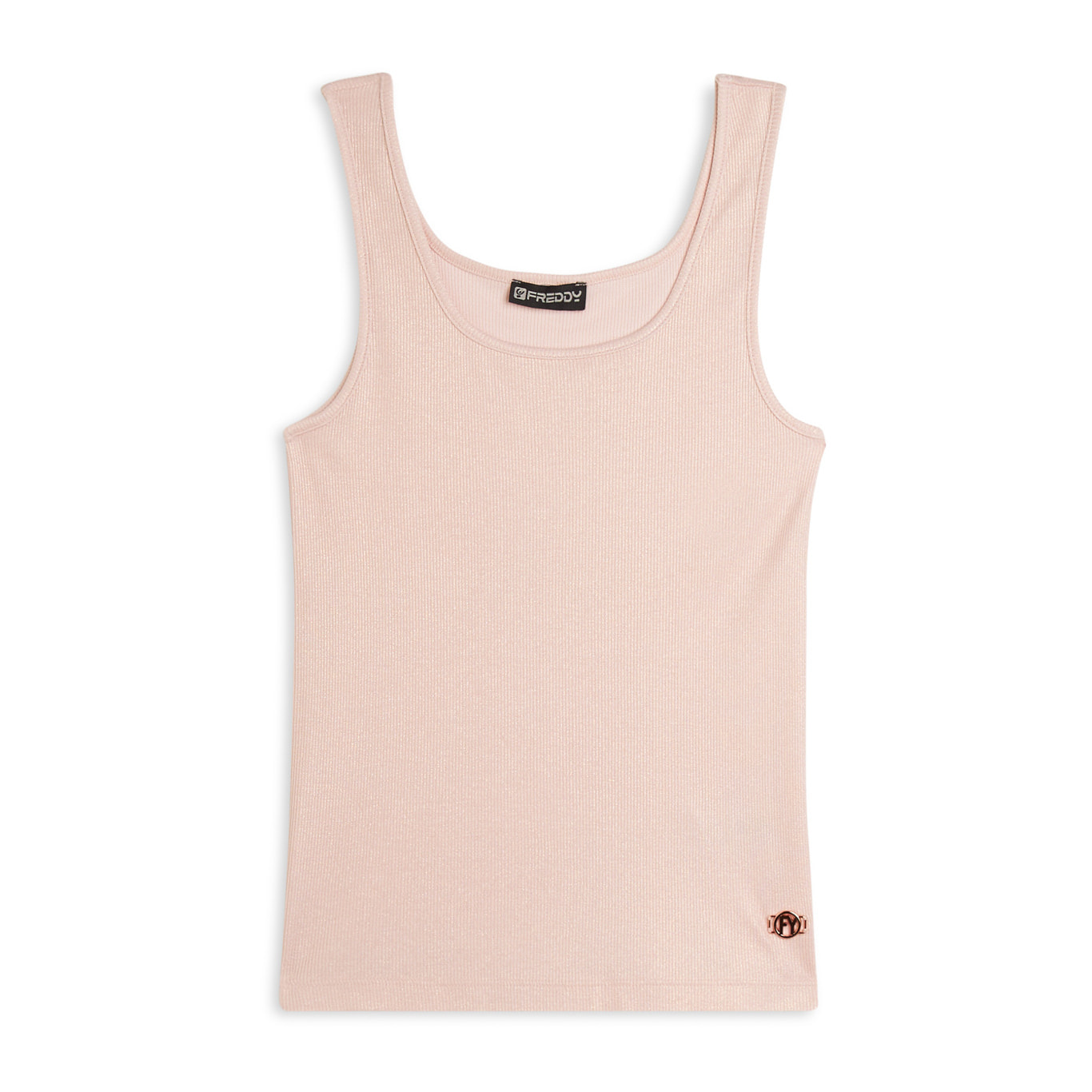 Canotta in jersey viscosa coated con scollo ampio