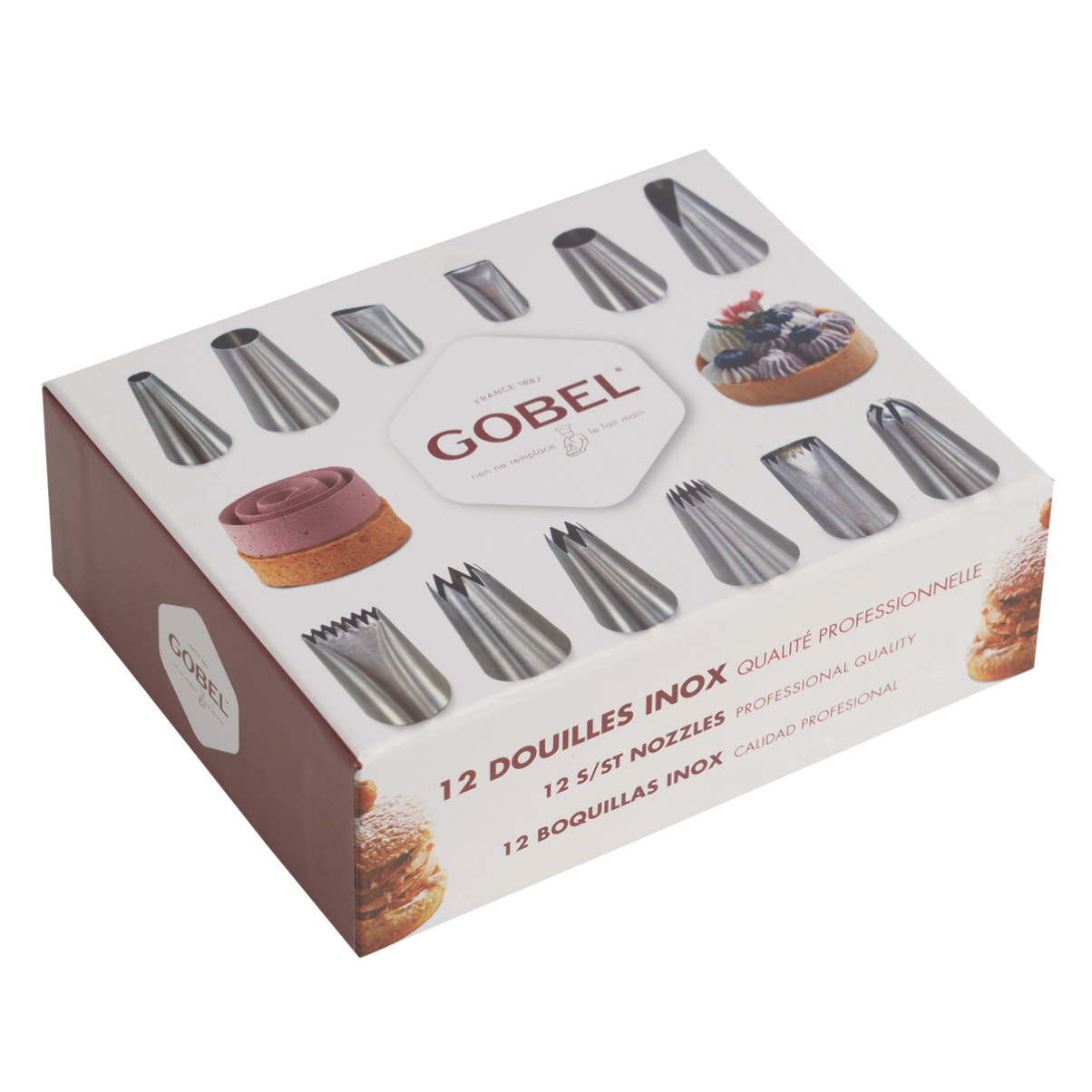 Coffret de 12 douilles inox qualité professionnelle GOBEL